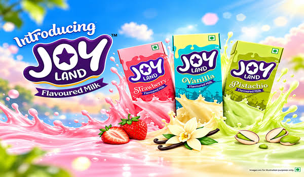 Joy Land flavoured milk in Strawberry, Vanilla and Pistachio